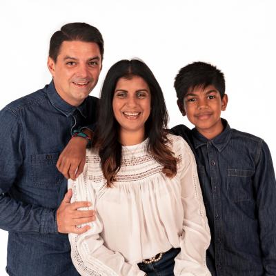 A Husband, wife and teenage son