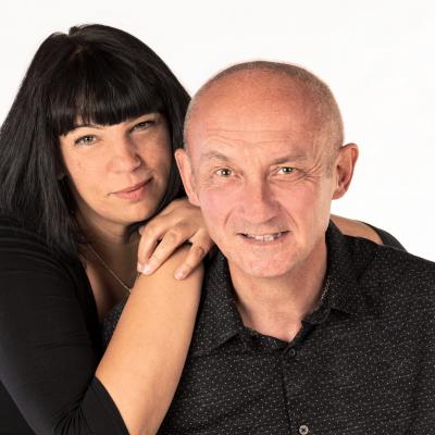 A portrait of a husband and wife.